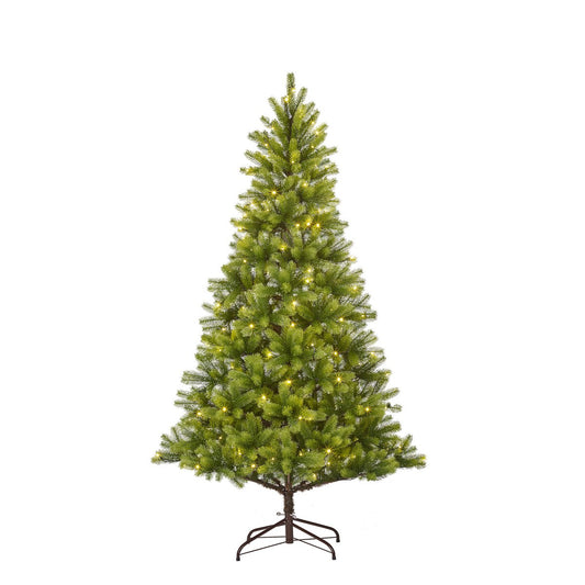 Sapin de Noël Artificiel Nagoya avec éclairage LED Blanc Chaud - H210 x Ø115 cm - Vert