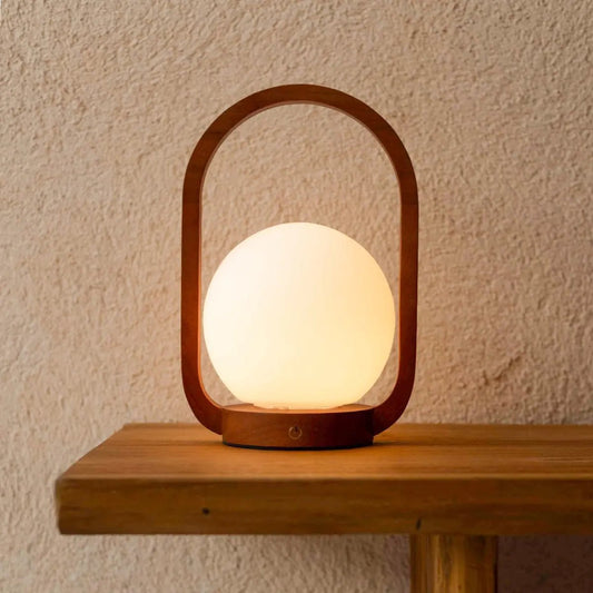 Lampe sans fil en bois marron Skye | Rechargeable et variable