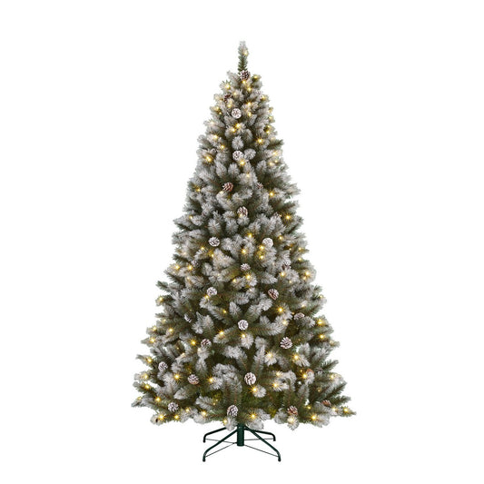 Sapin de Noël Artificiel Pittsfield avec Éclairage LED - H230 x Ø122 cm - Vert Givré
