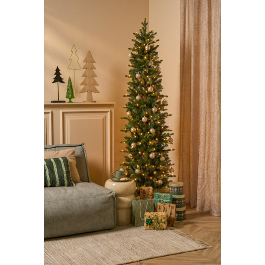 Sapin de Noël Artificiel Harma Narrow avec Éclairage LED - H215 x Ø66 cm - Vert