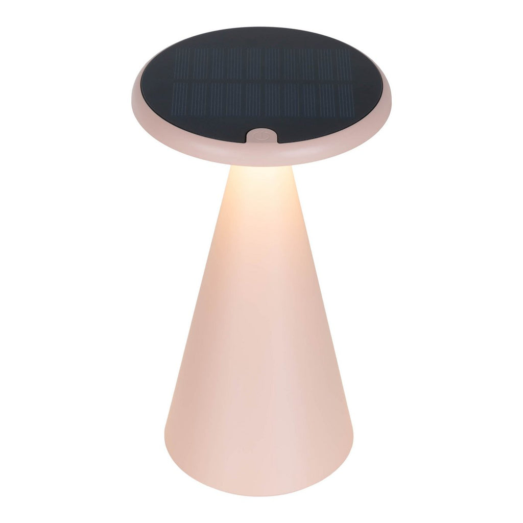 Lampe de table de batterie solaire légère PALU - Rose pour Extérieur et Intérieur