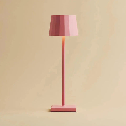 Combi set professionnel - 8 x wouter flamanto rose rechargeable lampes de table et 1 x station de charge sans fil avec Qi-technologie - parfait pour les restaurants, l'hospitalité et les hôtels