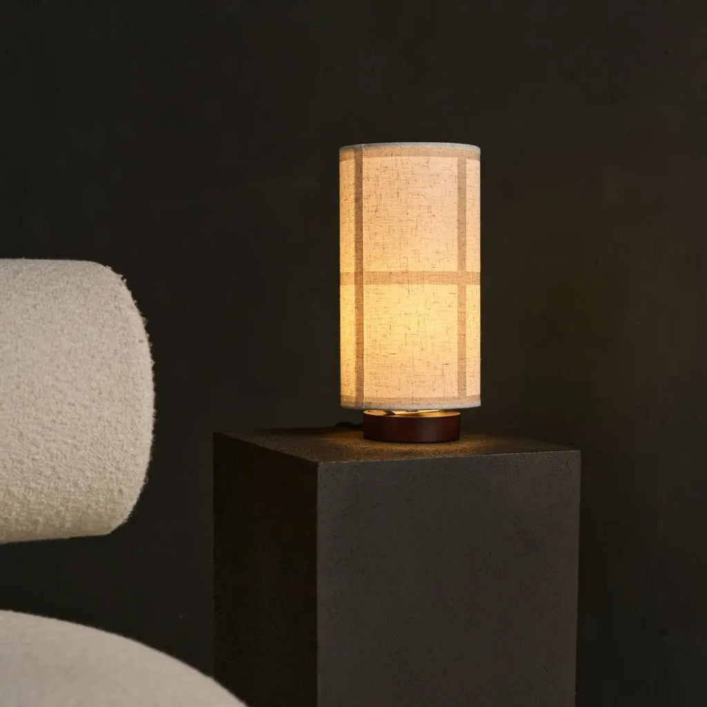 Lampe de table marron foncé Sakura | Abat-jour en mélange de lin et éclairage élégant