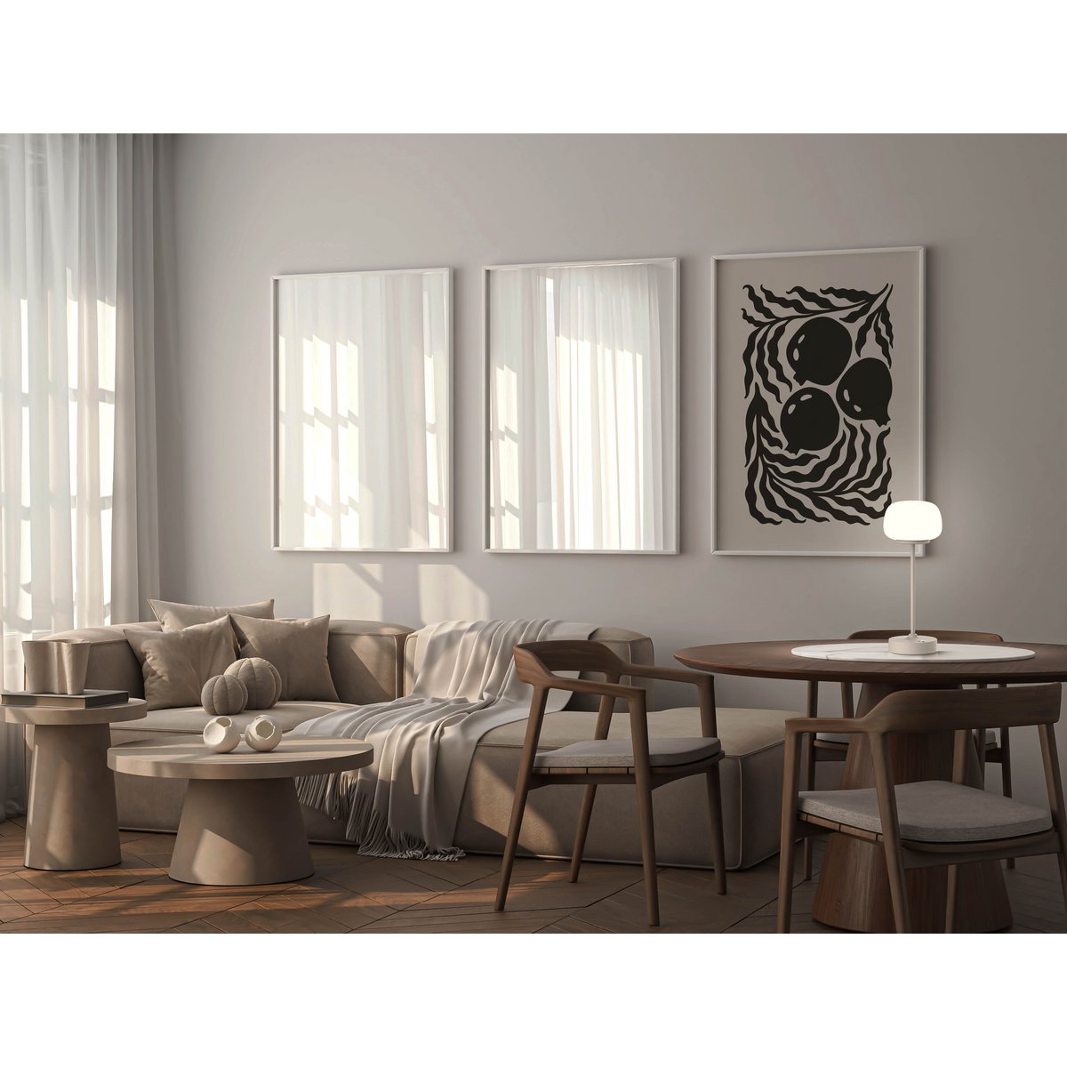 Batterie à LED / lampe de table "Pina" - Beige