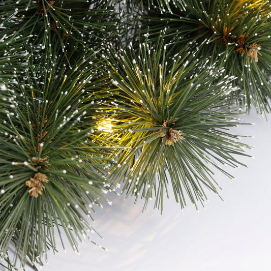 Glendon, ensemble de 2 sapins de Noël et 1 couronne avec éclairage LED, vert