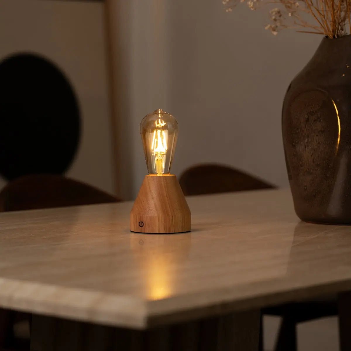 Lampe à LED à LED de recharge Light Zavi Brown - Batterie de 60 heures sans fil.