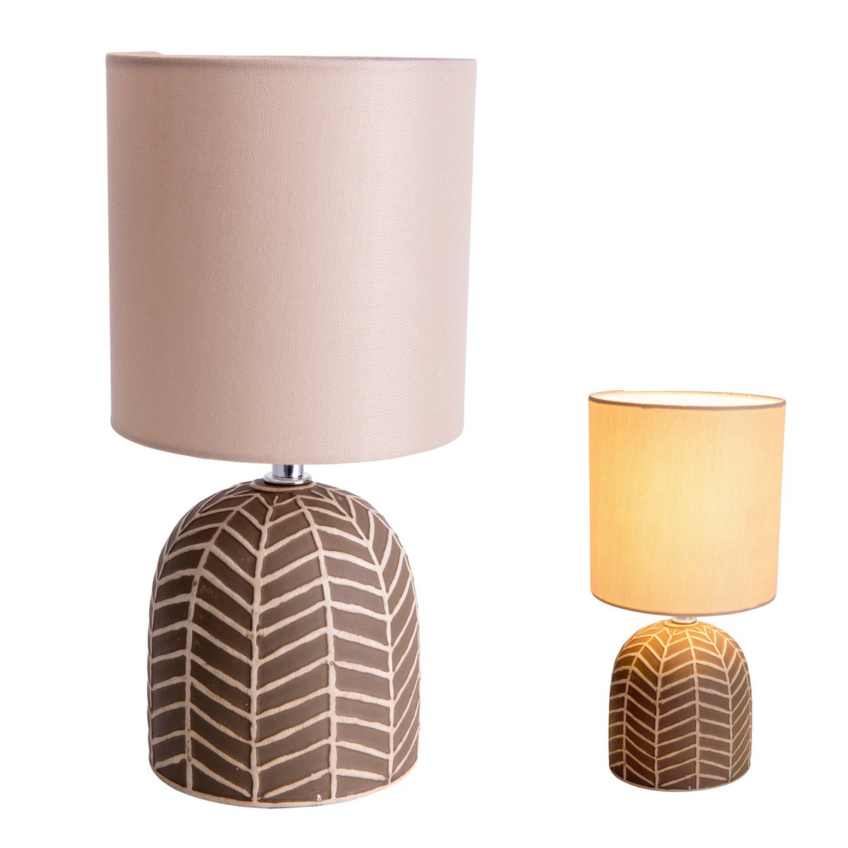 Lampe de table en céramique "folio" marron