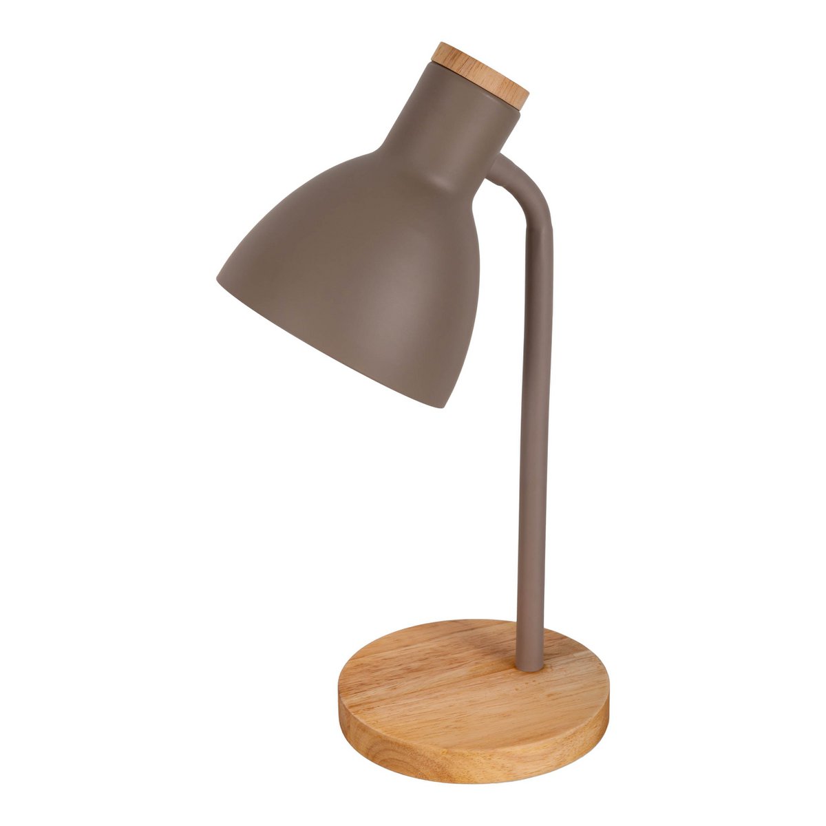 Lampe de bureau "Marie" en métal et en bois, E14, marron, 36,5 cm de haut