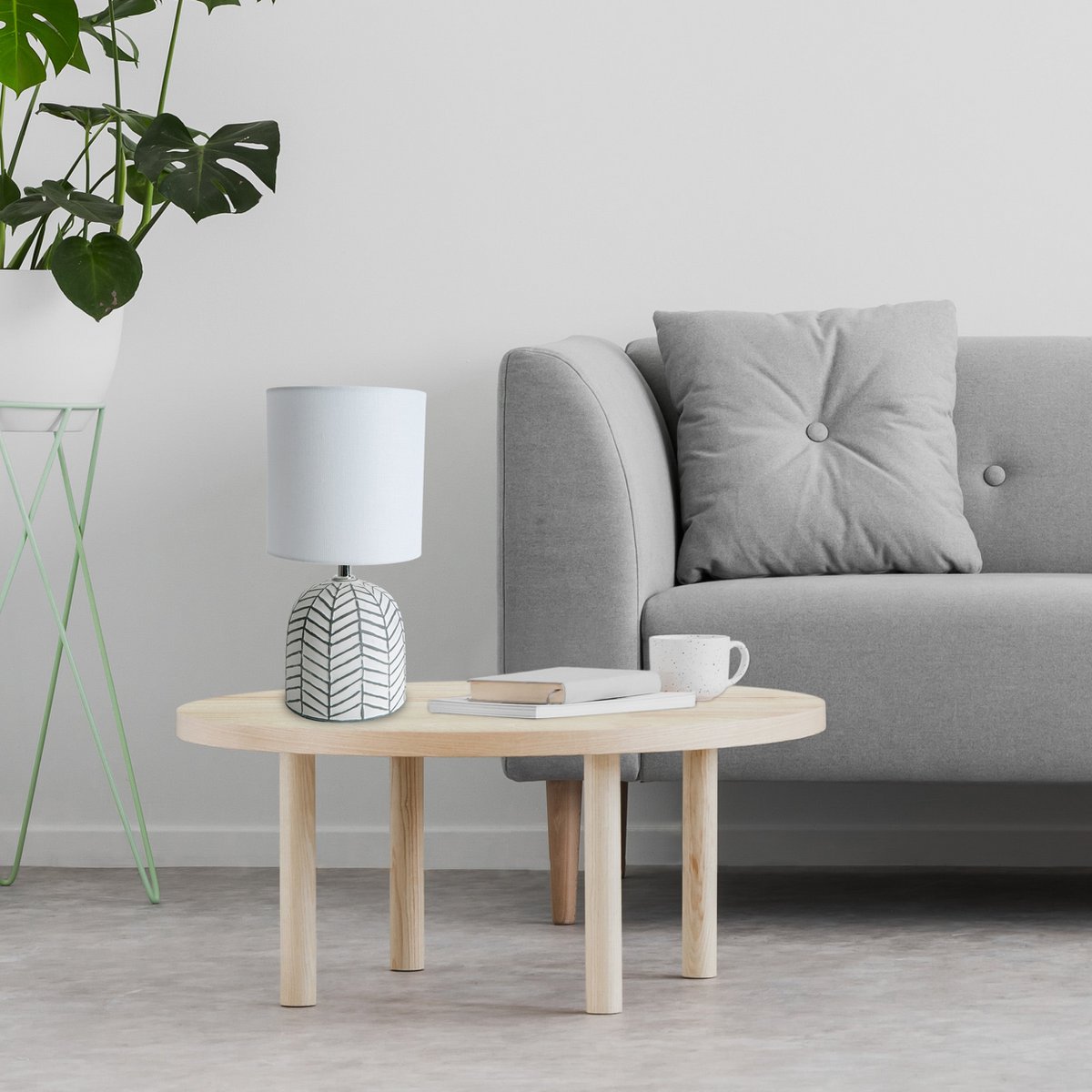 Lampe de chevet en céramique "Folio" blanc