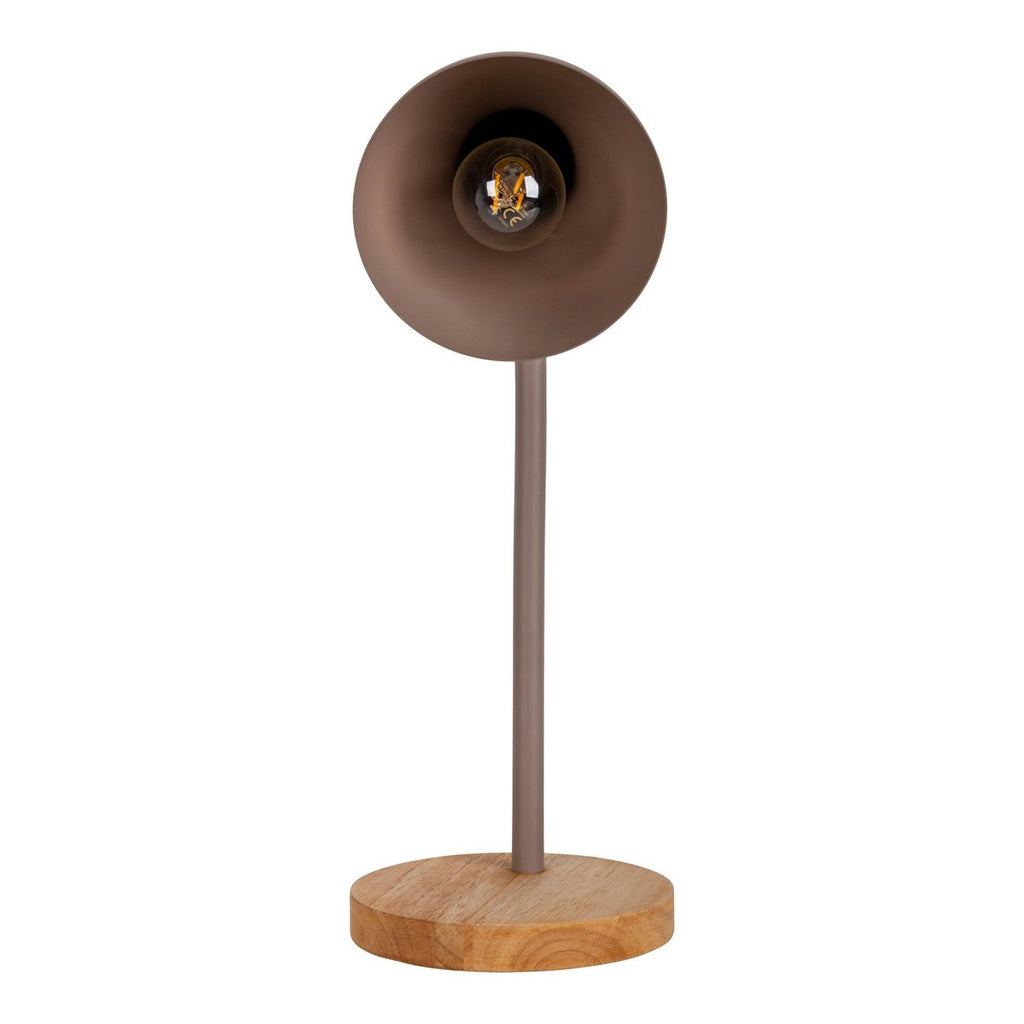Lampe de bureau "Marie" en métal et en bois, E14, marron, 36,5 cm de haut