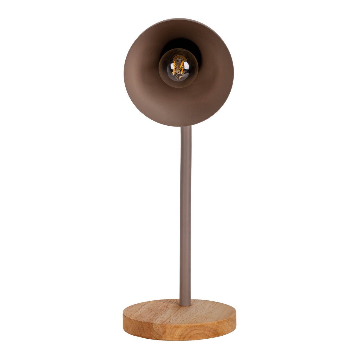Lampe de bureau "Marie" en métal et en bois, E14, marron, 36,5 cm de haut