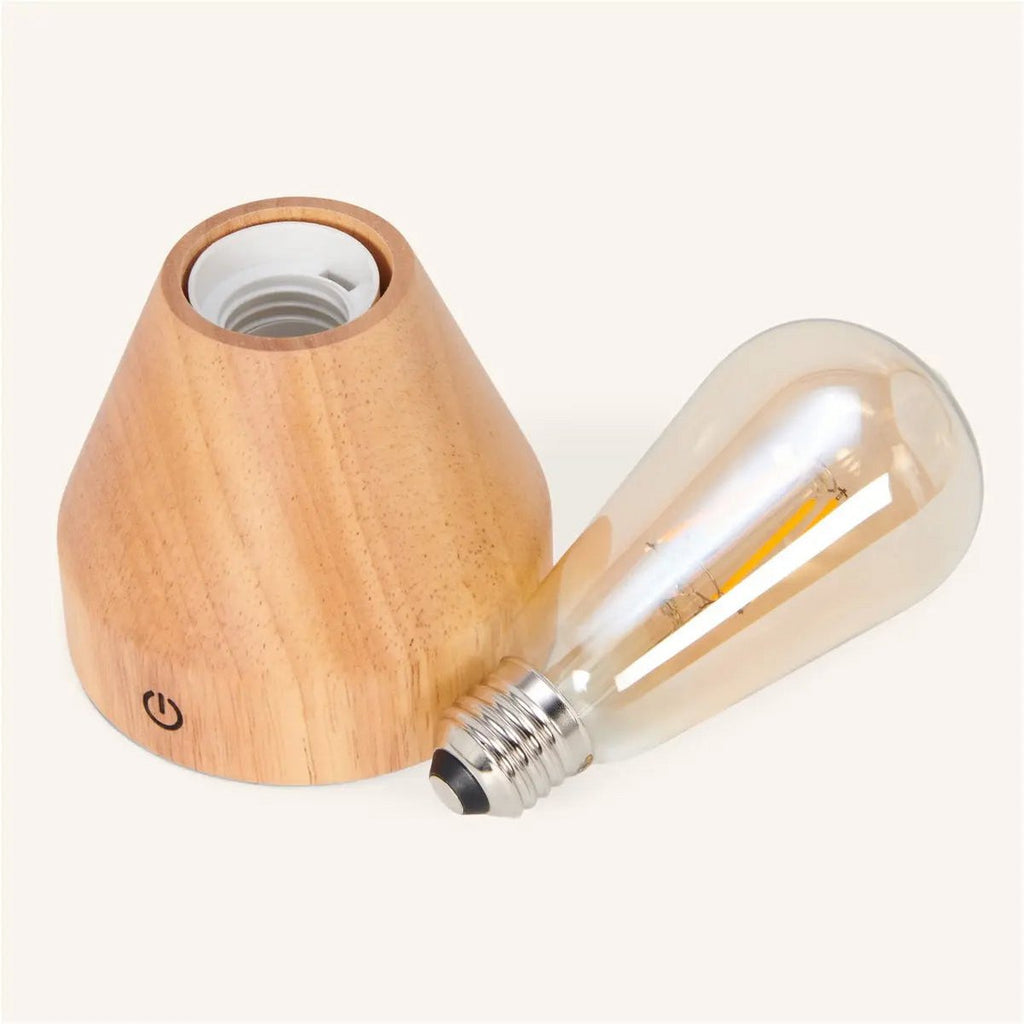 Lampe à LED à LED de recharge Light Zavi Brown - Batterie de 60 heures sans fil.