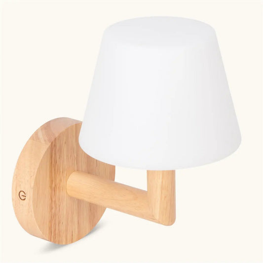 Lampe murale rechargeable en bois brun clair TED | Éclairage sans fil et dimmable