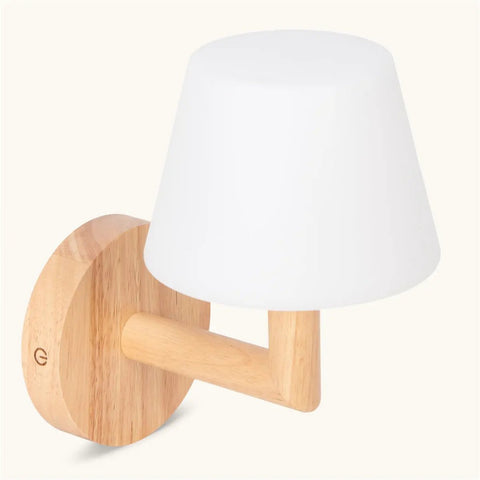 Lampe murale rechargeable en bois brun clair TED | Éclairage sans fil et dimmable