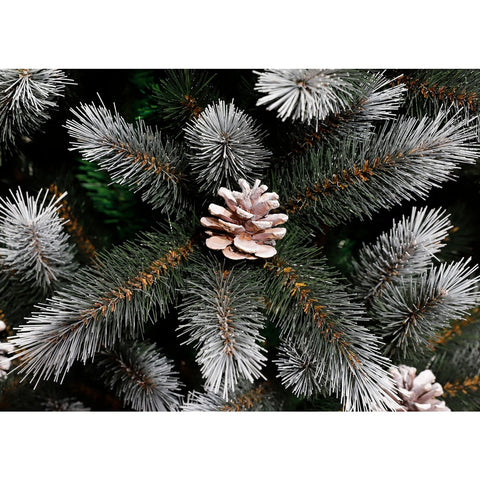 Sapin de Noël Artificiel Pittsfield avec Éclairage LED - H185 x Ø102 cm - Vert Givré