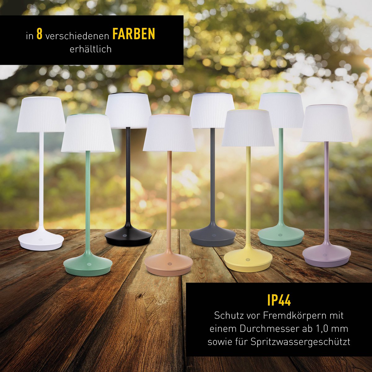 Lampe de batterie solaire "Emmi"  - Violet et blanc
