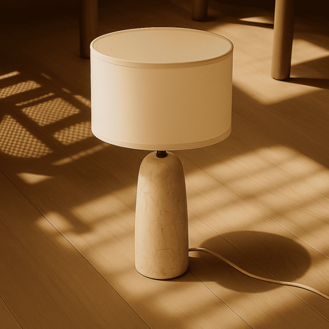 Lampe Charlotte en marbre avec abat-jour en coton – Éclairage élégant pour votre maison