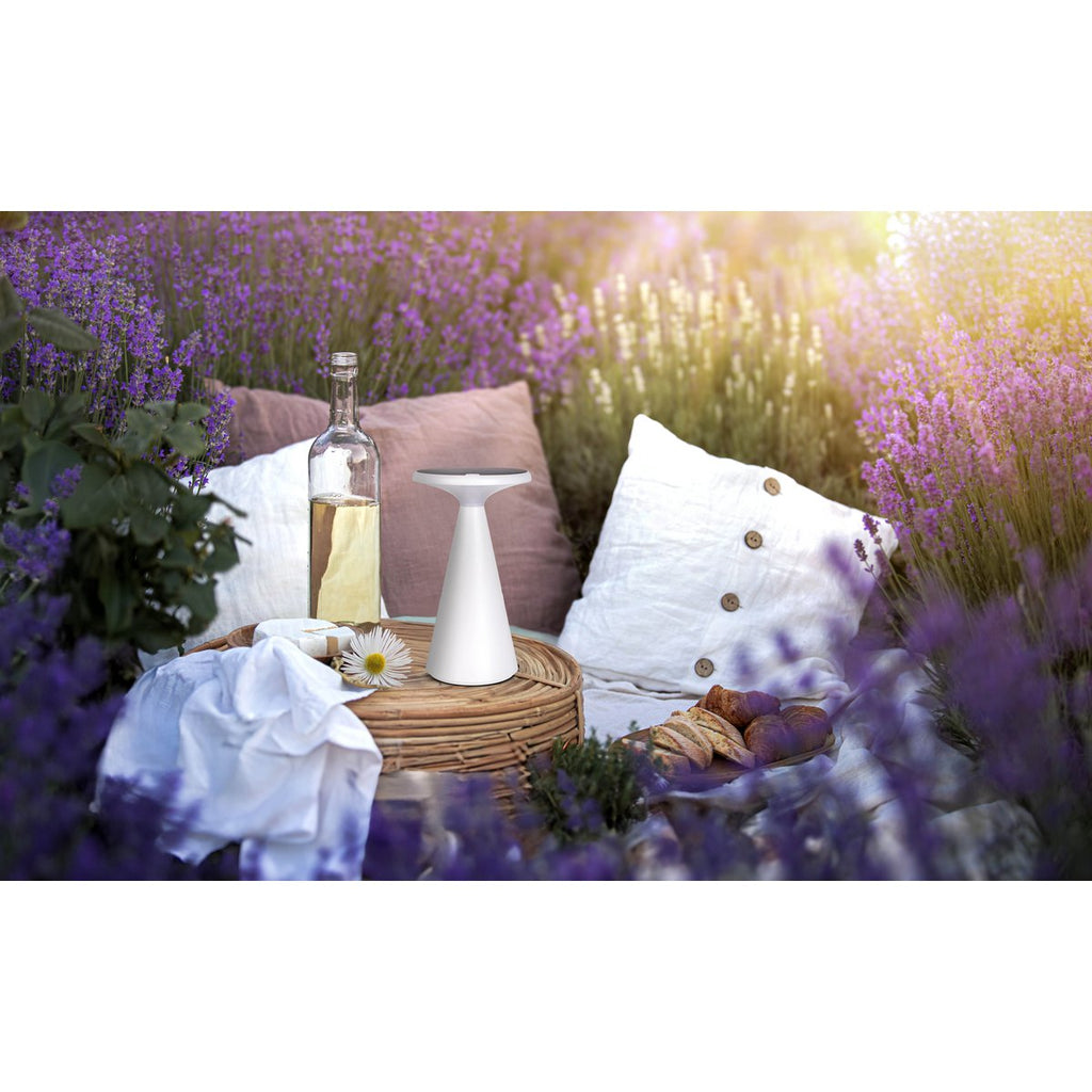 Lampe de table de batterie solaire légère PALU - Blanc pour Extérieur et Intérieur