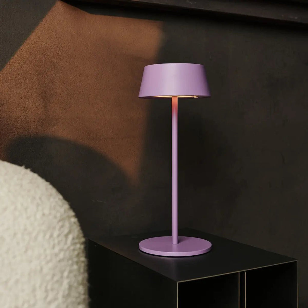 Hugo Violet Lila Lampe de table rechargeable - lampe élégante, dimmable et sans fil
