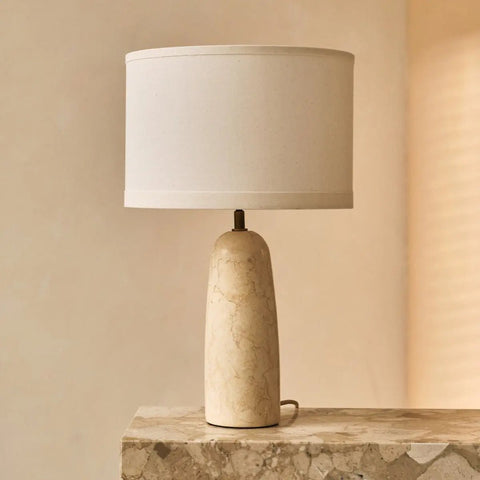 Lampe Charlotte en marbre avec abat-jour en coton – Éclairage élégant pour votre maison