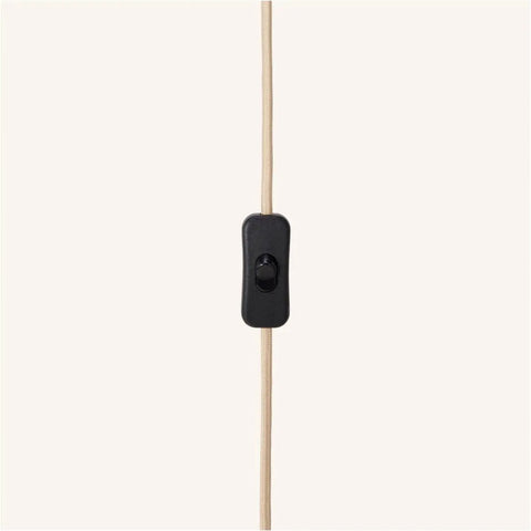 Lampe en bois brun de quin avec cordon - bois de caoutchouc durable et verre givré