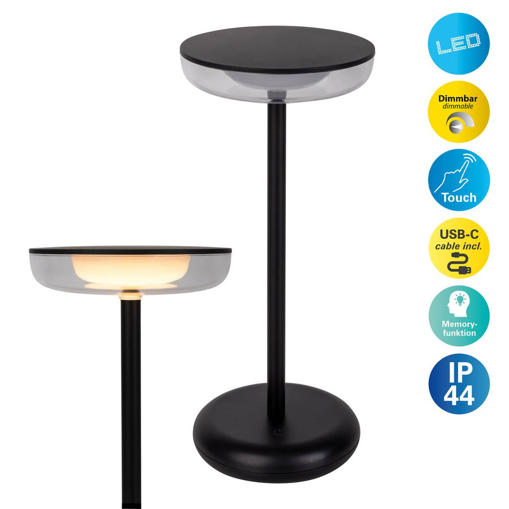 Lampe de table à batterie « PASI » - Noir