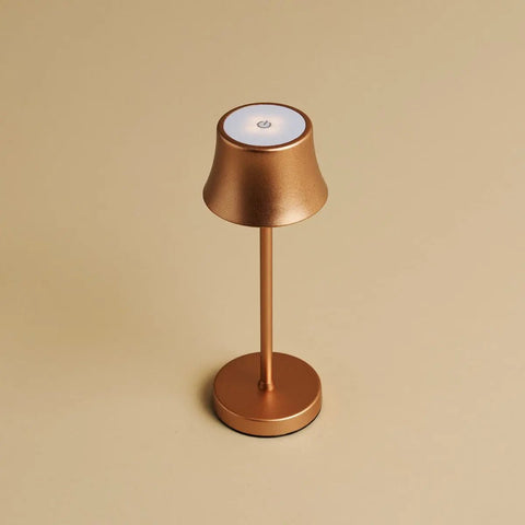 Combi set professionnel - 8 x de pijp mini les lampes de table rechargeables en cuivre et 1 x station de charge sans fil avec Qi-Technology - parfait pour les restaurants, l'hospitalité et les hôtels