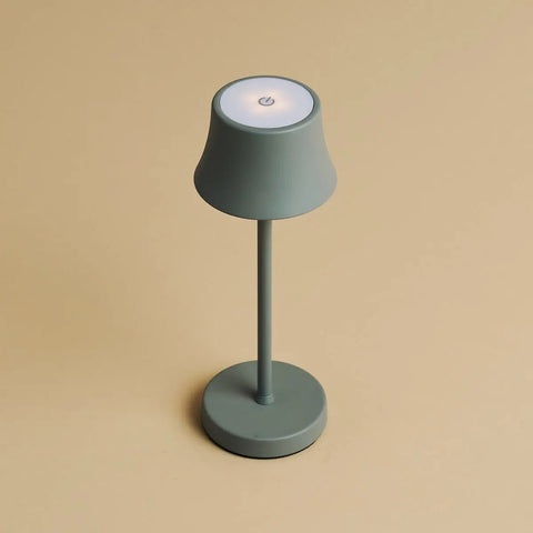 Combi set professionnel - 8 x de pijp mini souris gris gris lampes de table rechargeable et 1 x station de charge sans fil avec Qi-Technology - parfait pour les restaurants, l'hospitalité et les hôtels