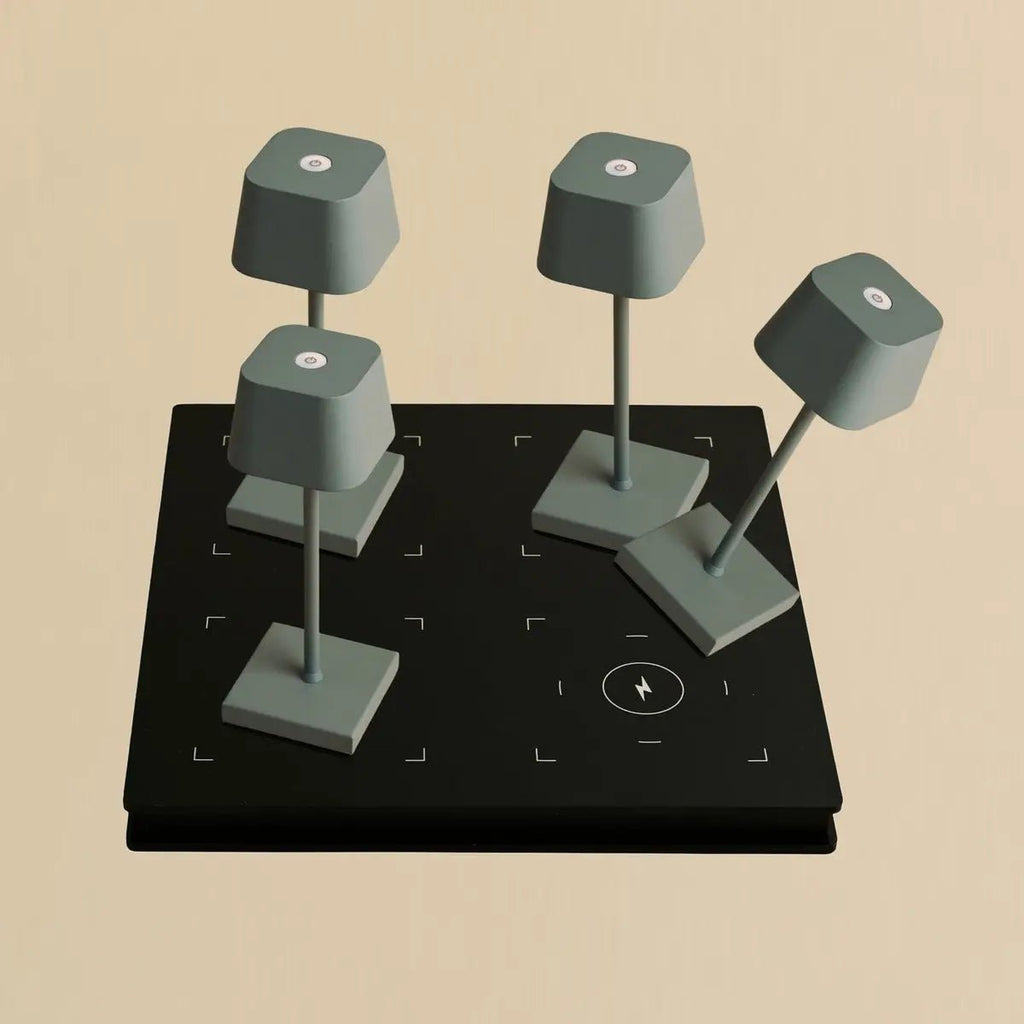 Combi Set Professional - 4 X Sarphati Mini Mouse Grey Grey Rechargeable Table Lampes et 1 X Amstel Wireless Station Wireles