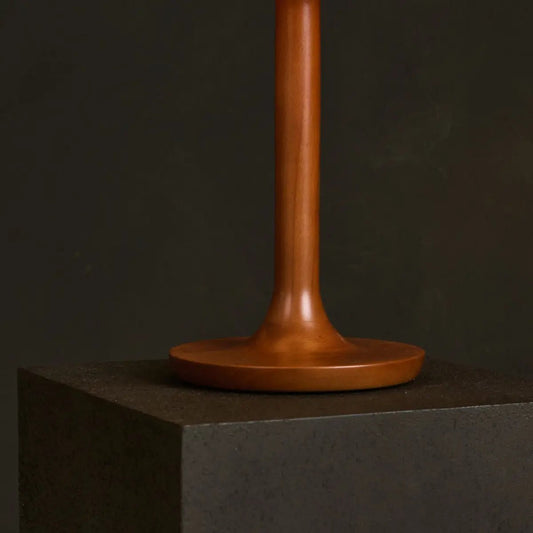 Lampe Nova Marron Châtaignier avec Base en Bois | Éclairage élégant pour salon et chambre à coucher