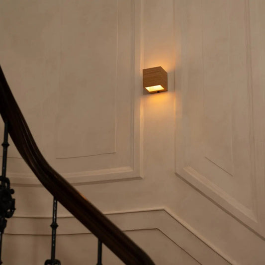 Applique Murale Carrée Marron Clair Sable | Rechargeable, variable et sans fil