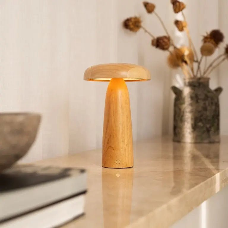 Lampe de table en bois Lennart – Éclairage rechargeable, à intensité variable et sans fil
