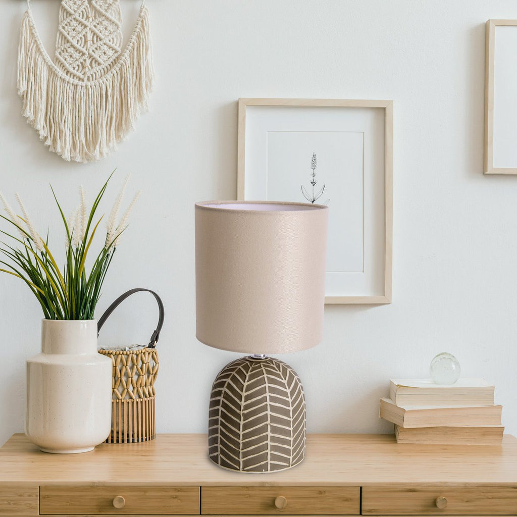 Lampe de table en céramique "folio" marron