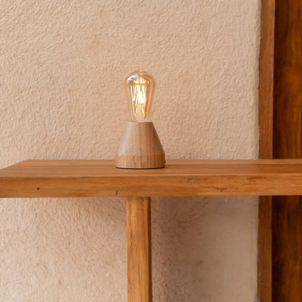 Lampe à LED à LED de recharge Light Zavi Brown - Batterie de 60 heures sans fil.