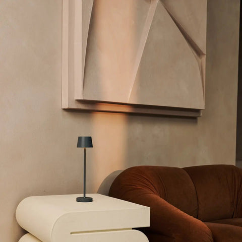 Vondel Mini Stone Grey Grey Rechargeable et Lampe sans fil Perfectionne pour l'industrie hôtelière - Rechargeable sans fil via la station de charge