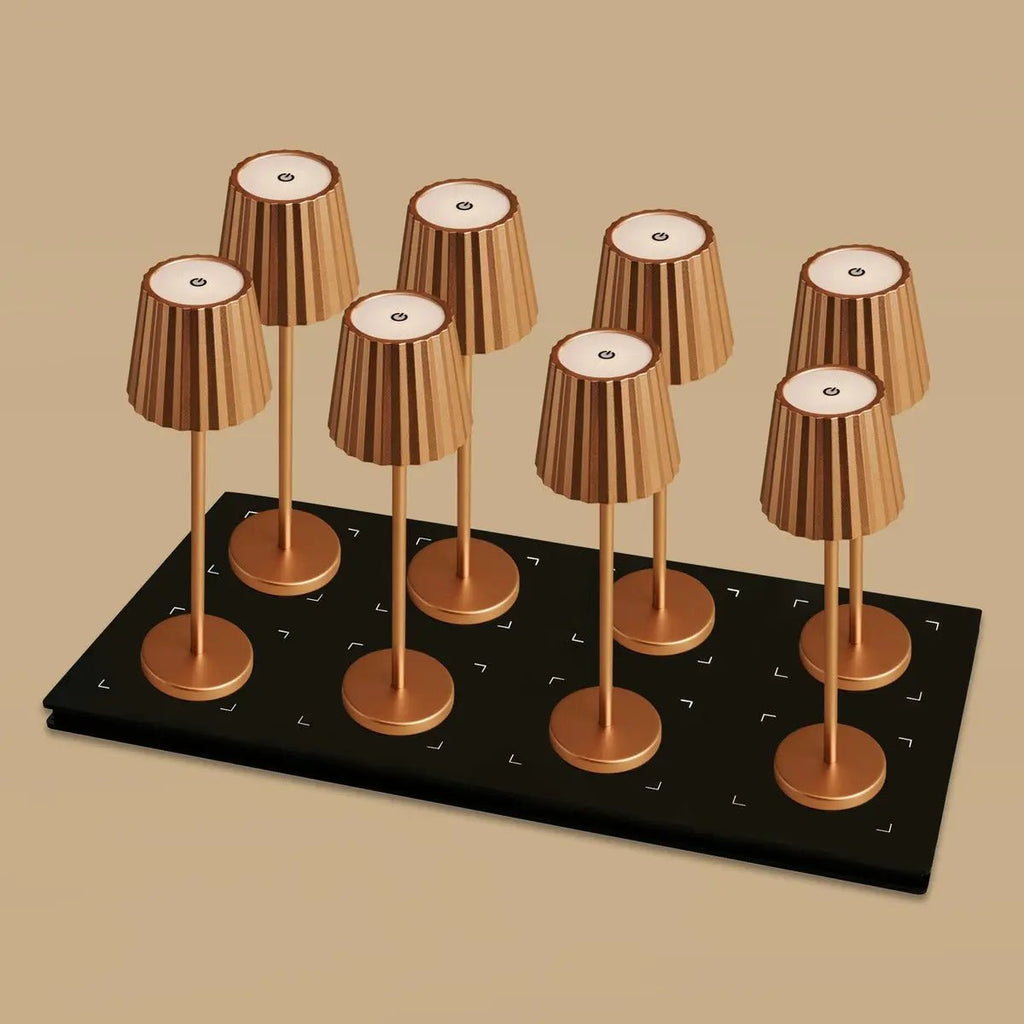 8× Maya Cuivre — Pack lampes rechargeables hôtel Tavellio