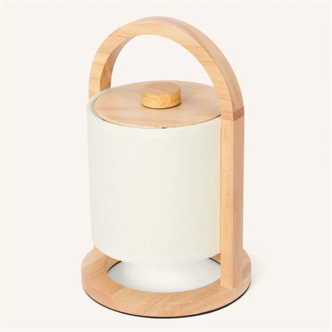 Lampe rechargeable en bois marron clair River – Lumière à intensité variable et sans fil