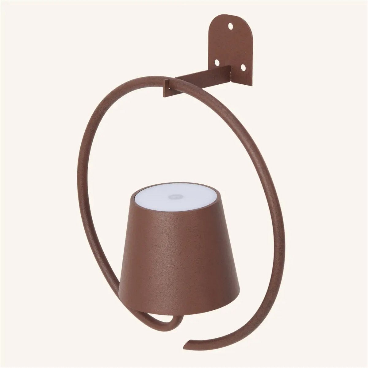 Applique murale rechargeable en métal marron foncé Cielo – sans fil, à intensité variable et élégante