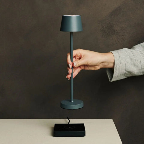 Vondel Mini Stone Grey Grey Rechargeable et Lampe sans fil Perfectionne pour l'industrie hôtelière - Rechargeable sans fil via la station de charge