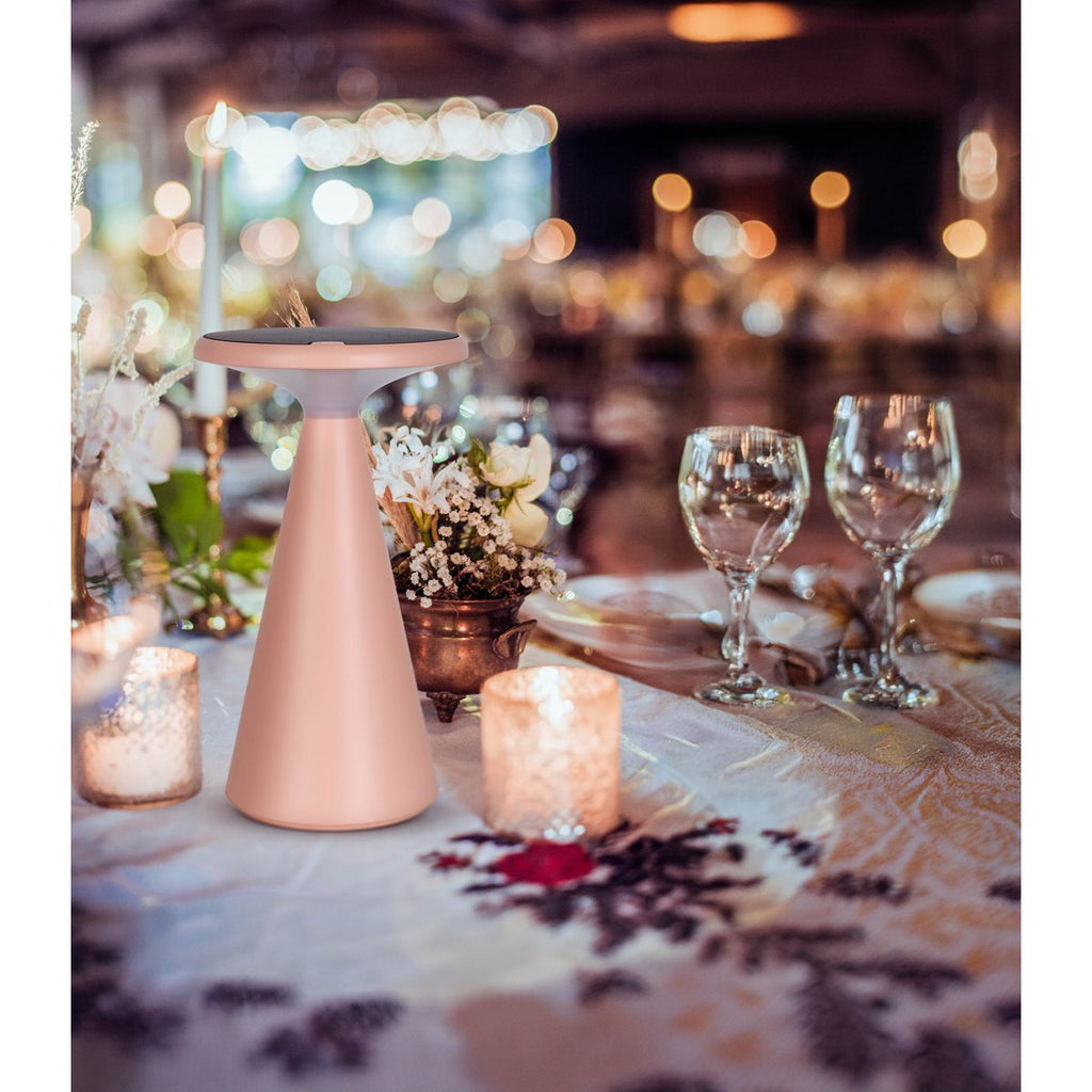 Lampe de table de batterie solaire légère PALU - Rose pour Extérieur et Intérieur