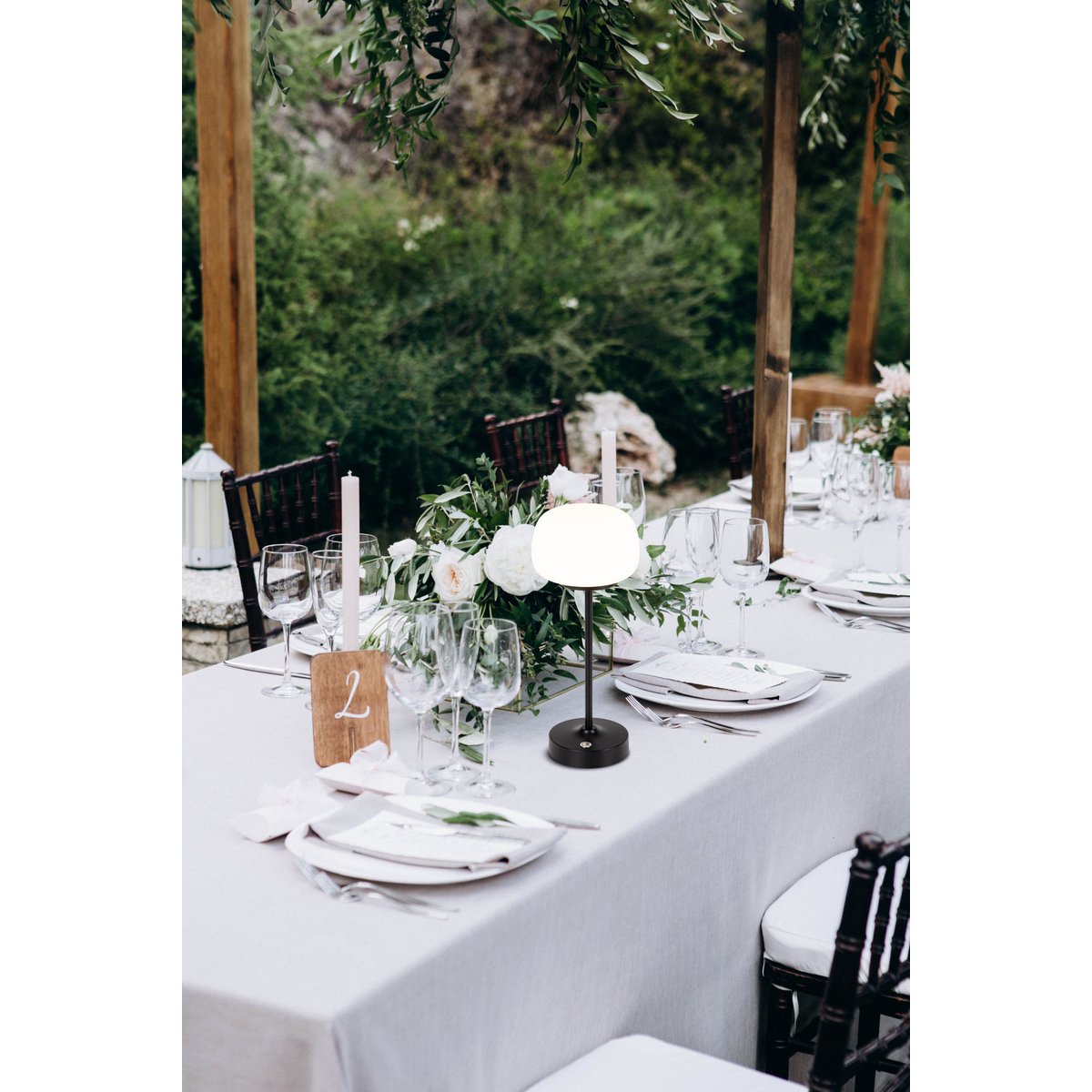 Batterie à LED / lampe de table "Pina" - Noir