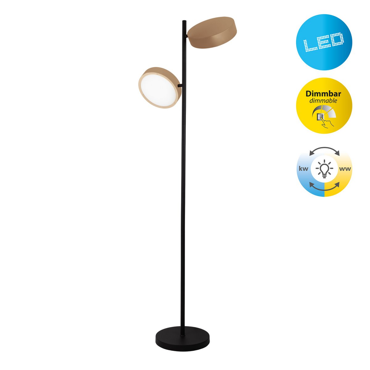 Lampadaire LED "Tessa" amande