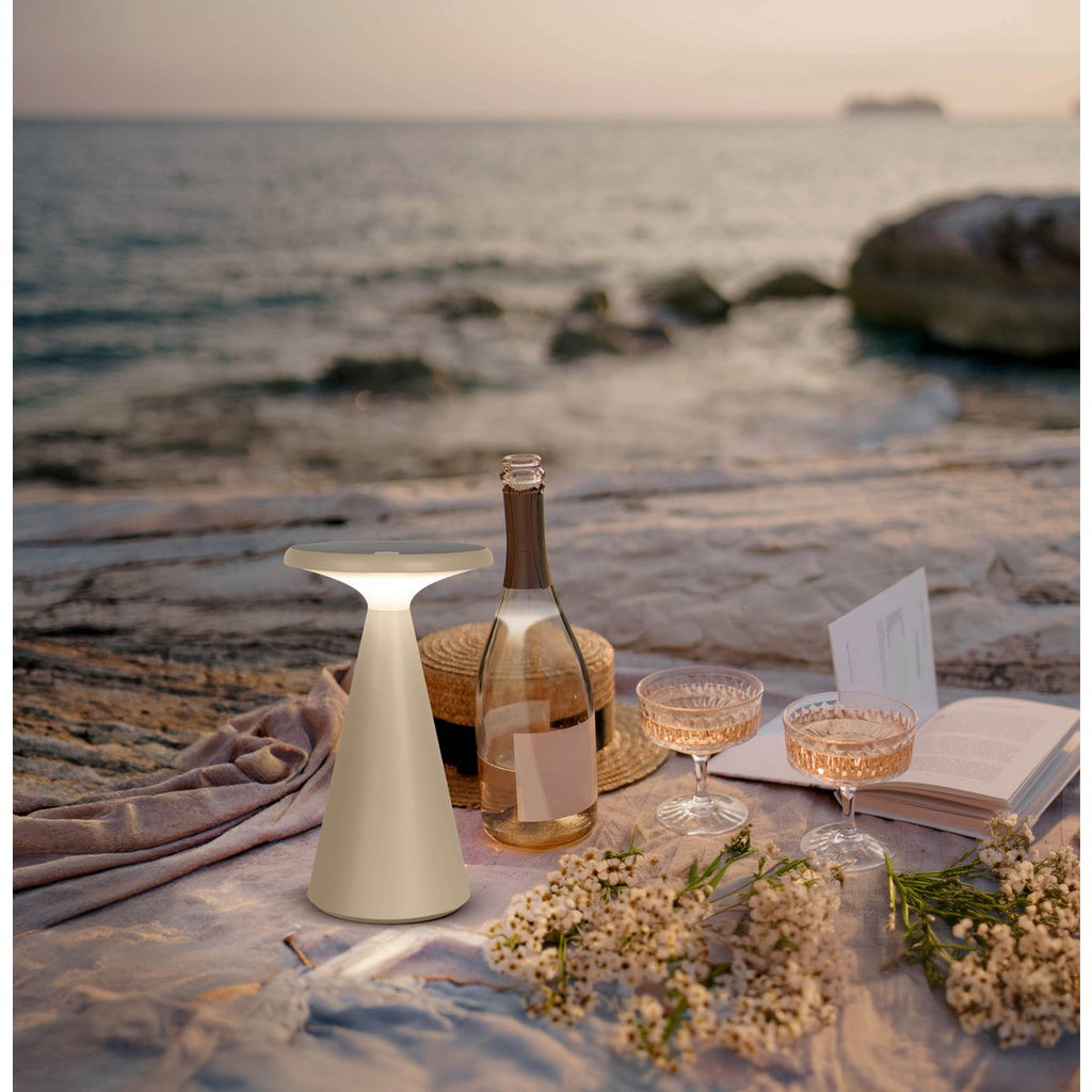 Lampe de table de batterie solaire Palu - Beige  pour Extérieur et Intérieur