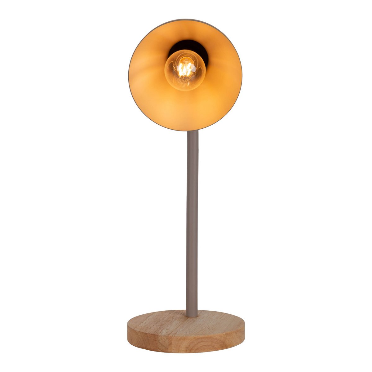 Lampe de bureau "Marie" en métal et en bois, E14, marron, 36,5 cm de haut