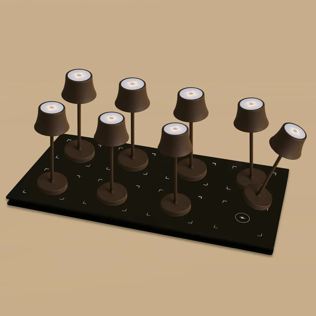 Combi set professionnel - 8 x de pijp mini moka marron marron les lampes de table et 1 x station de charge sans fil de...