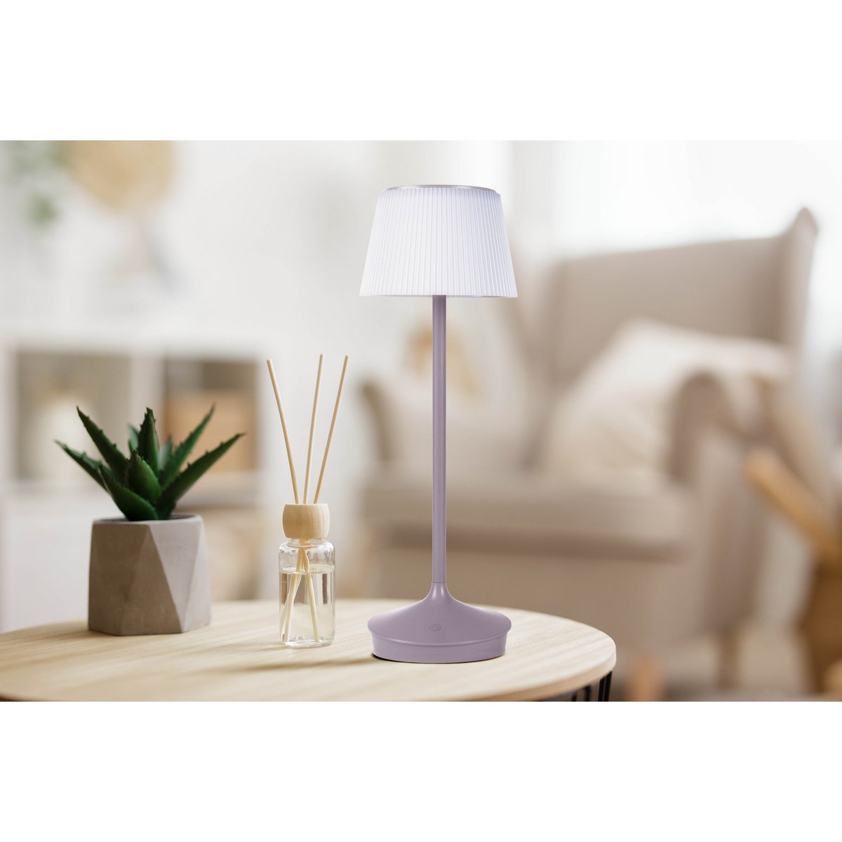Lampe de batterie solaire "Emmi"  - Violet et blanc
