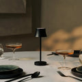 Mini Midnight Black Rechargeable Table Lampe - Charge sans fil, lampe dimmable et 3 couleurs claires