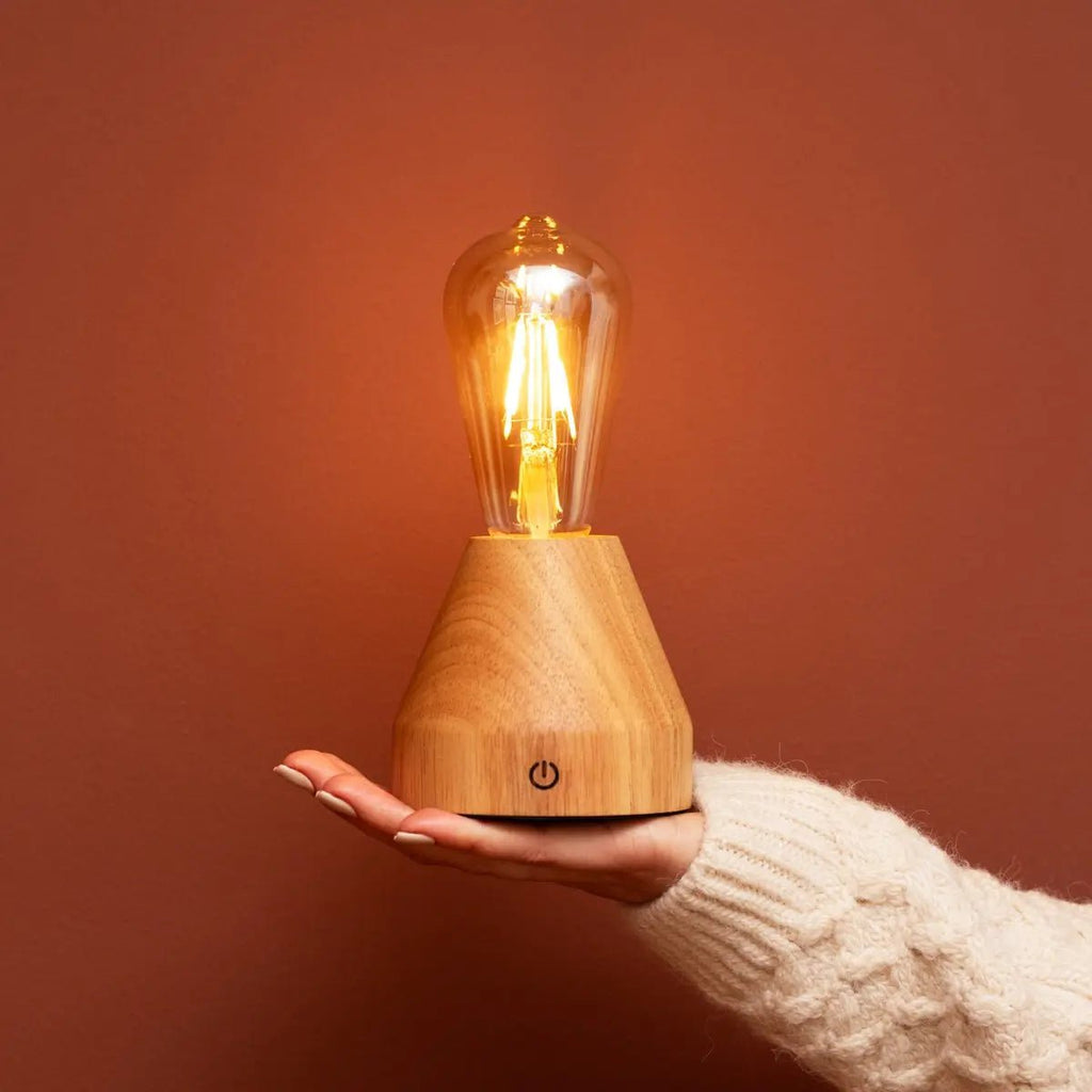 Lampe à LED à LED de recharge Light Zavi Brown - Batterie de 60 heures sans fil.