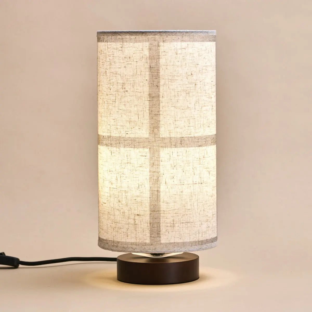 Lampe de table marron foncé Sakura | Abat-jour en mélange de lin et éclairage élégant