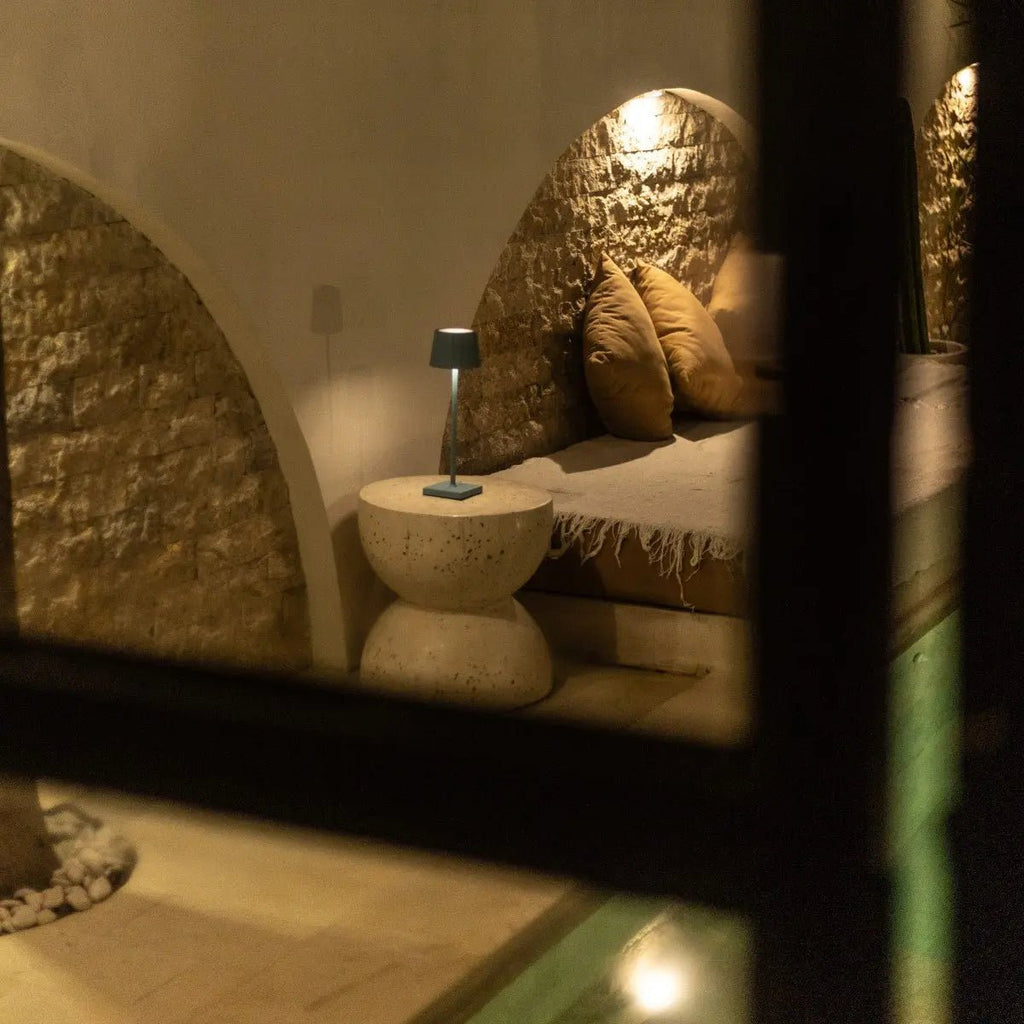 Lampe de table rechargeable bleue "William" Amsterdams | Intensité variable, batterie de 120 heures et USB-C